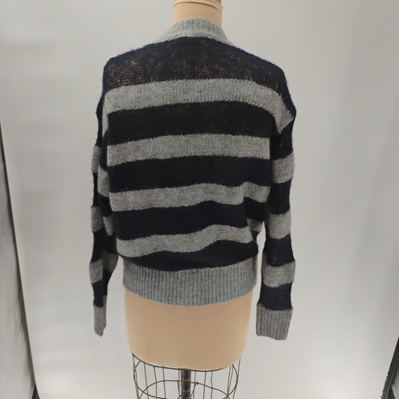 ZARA Stripe sweater alpaca wool blend sheer light cozy soft transitional weathe - Picture 11 of 16